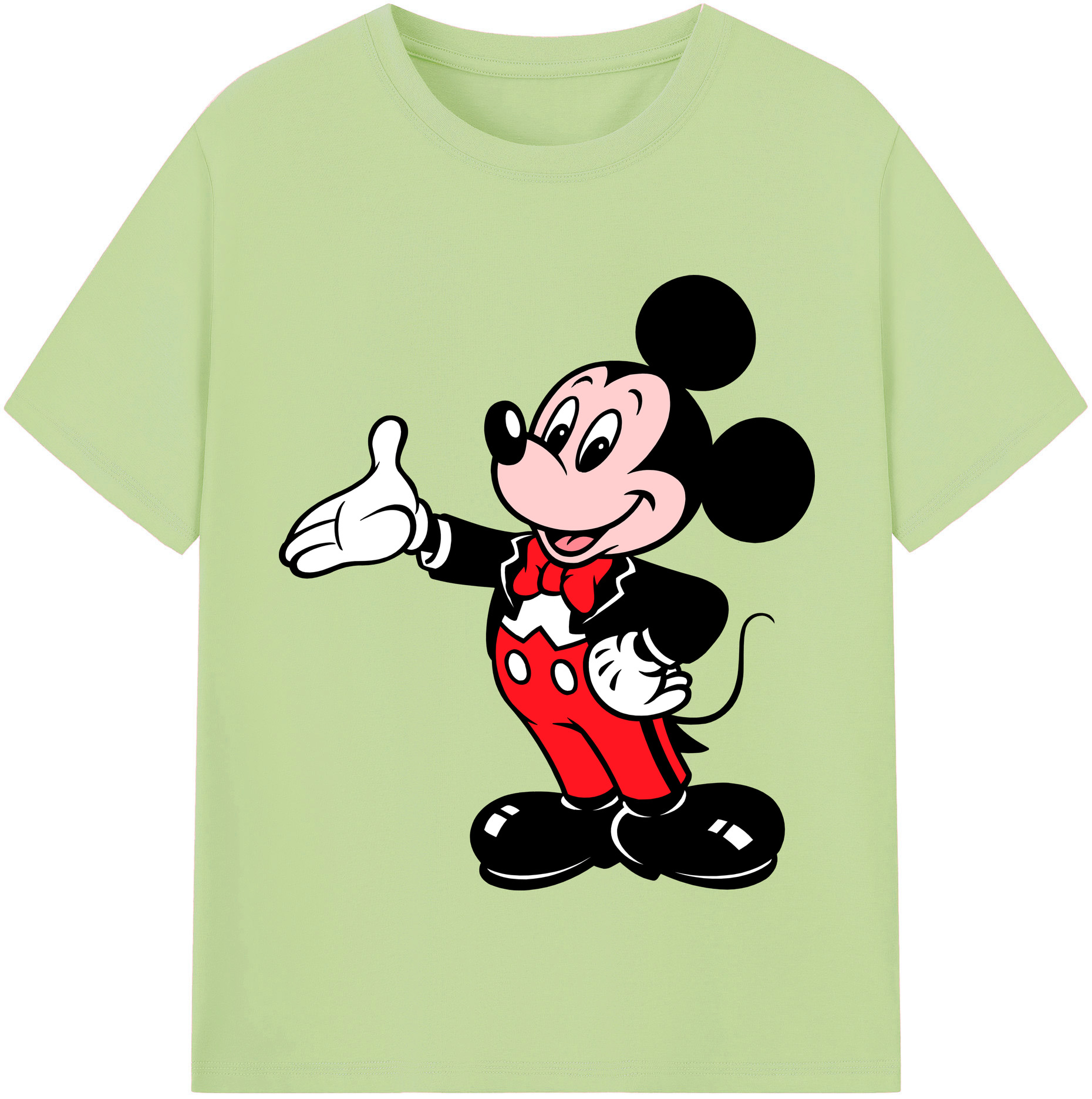 （画像用） ミッキーマウス Mickey Mouse 綿100％半袖Tシャツ（フロントプリント）